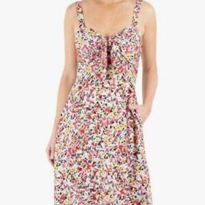 Julia Jordan Size 16 Feminine White Floral Sweetheart Neck Dress Wedding Coastal